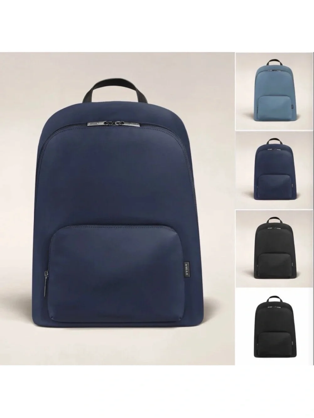 Away Navy Backpack with Front Zip Pocket